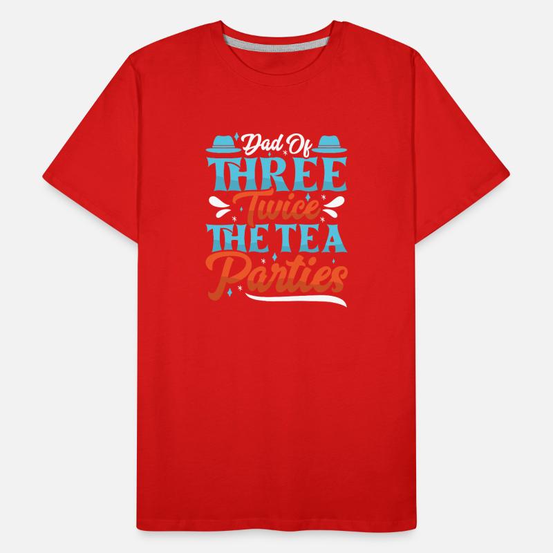 Papa Vater von drei Mädchen Töchtern Männer Premium Bio T-Shirt