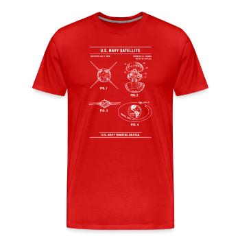 Schéma du plan des satellites de la Marine - T-shirt bio Premium Homme - rouge - Devant - Damien (186cm)