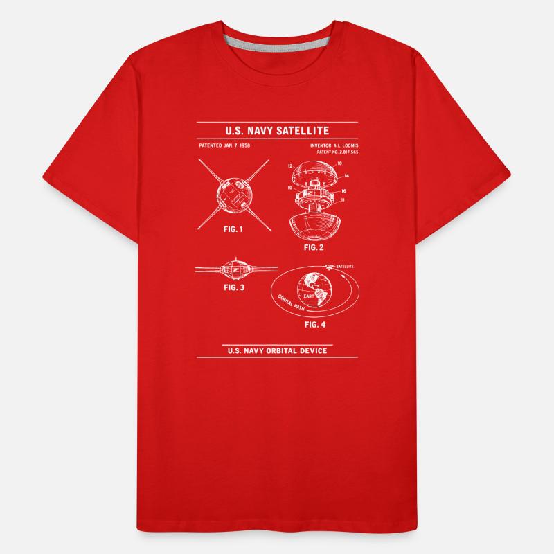 Schéma du plan des satellites de la Marine T-shirt bio Premium Homme