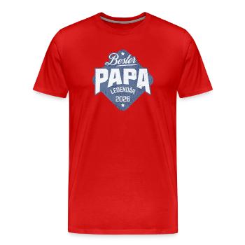 Bester Papa 2026 - Männer Premium Bio T-Shirt - Rot - Vorne - Damien (186cm)