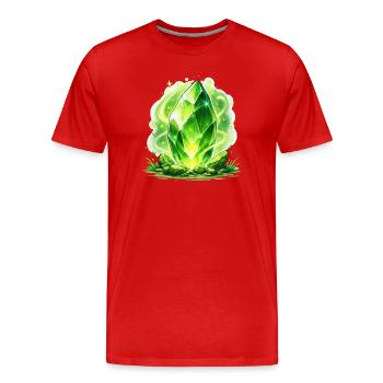 Grüner Kristallzauber - Männer Premium Bio T-Shirt - Rot - Vorne - Damien (186cm)