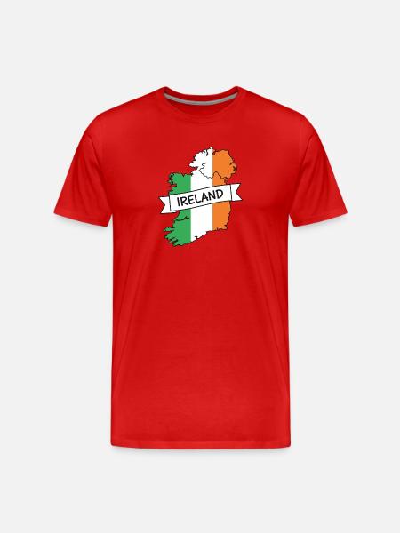 Irland-Karten-Trikolore-Band - Männer Premium Bio T-Shirt - Rot