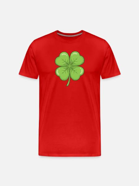 Four Leaf Clover Charm - Men's Premium Organic T-Shirt - red