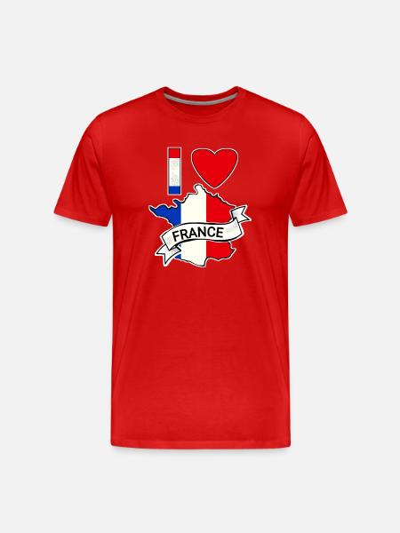 France - Flag - Map - Men's Premium Organic T-Shirt - red