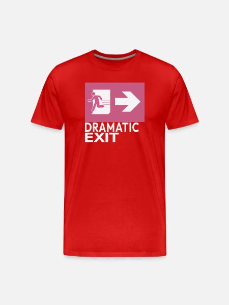Dramatic Exit Funny Statement Minimal Grafik - Männer Premium Bio T-Shirt - Rot
