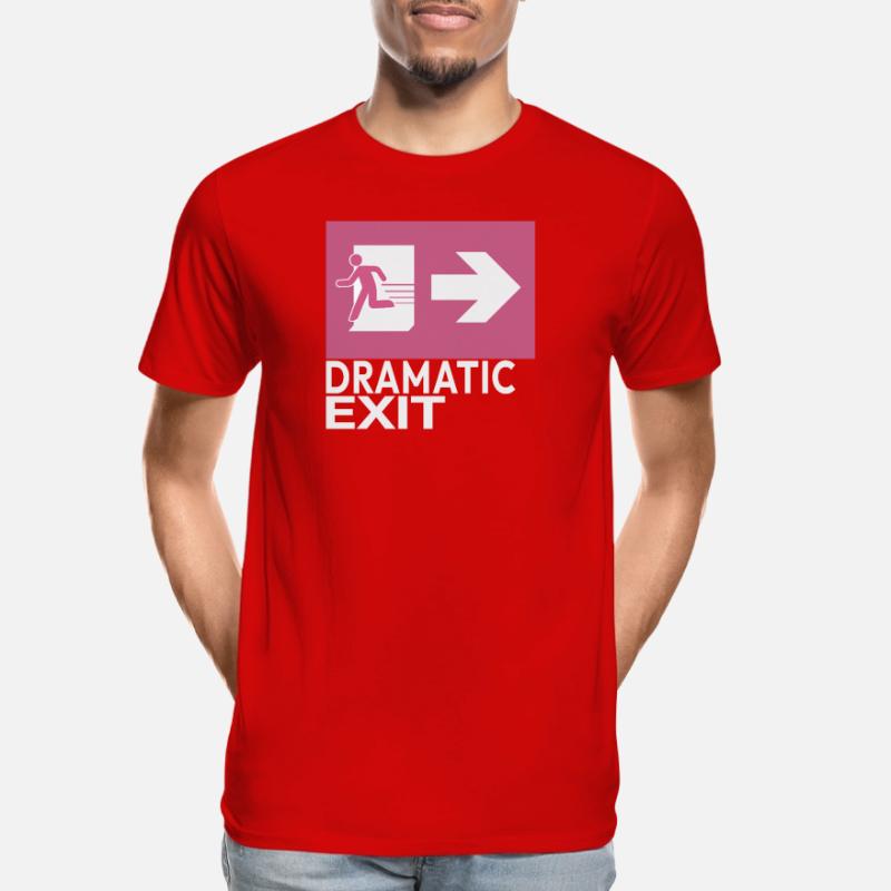Dramatic Exit Funny Statement Minimal Graphic Men's Premium Organic T-Shirt
