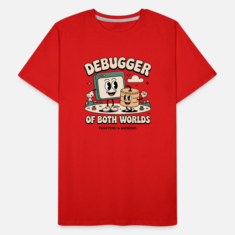 Debugger beider Welten | Debugging Dev Männer Premium Bio T-Shirt