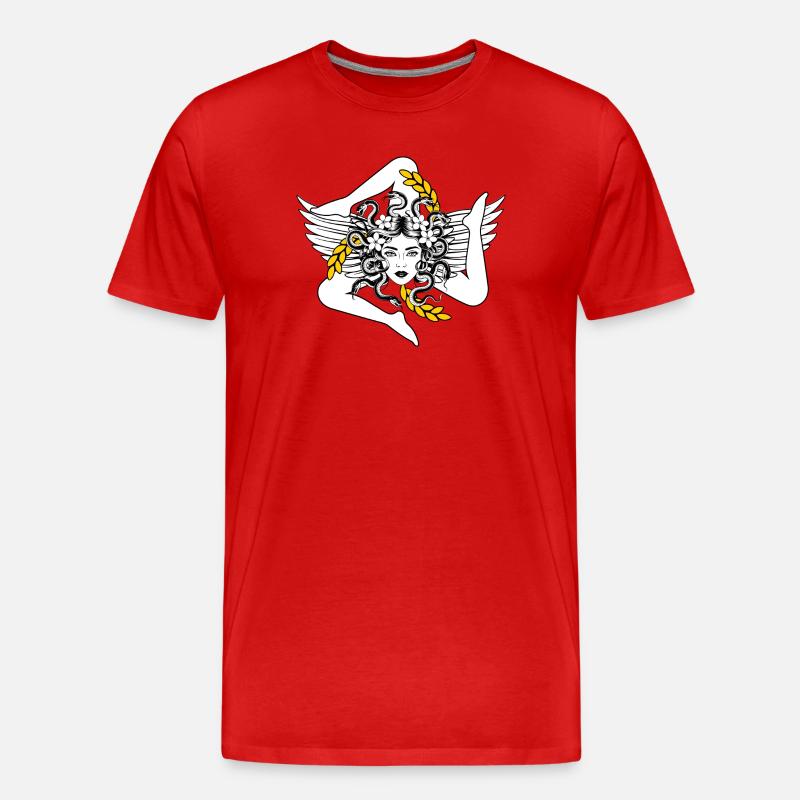 Trinacria - Männer Premium Bio T-Shirt - Rot