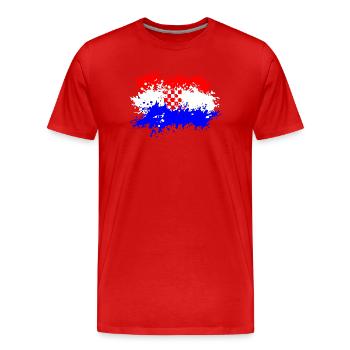 Kroatien Flagge Splash - Männer Premium Bio T-Shirt - Rot - Vorne - Damien (186cm)