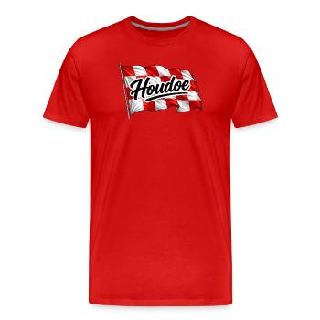 Brabant-Flagge mit Houdoe schwenken - Männer Premium Bio T-Shirt - Rot - Vorne - Damien (186cm)