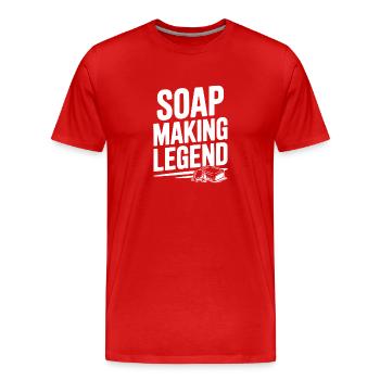 Soap Making Legend - Men's Premium Organic T-Shirt - red - Front - Damien (186cm)