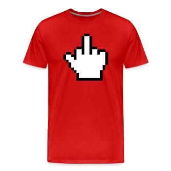 Maushand Mittelfinger Mauszeiger - Männer Premium Bio T-Shirt - Rot - Vorne - Damien (186cm)