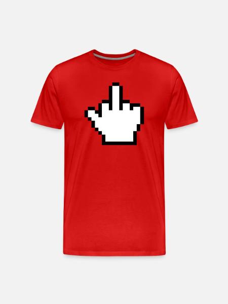 Mouse Hand Middle Finger Mouse Pointer - Men's Premium Organic T-Shirt - red