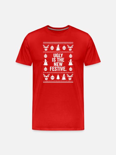 Ugly is the new festive - Men's Premium Organic T-Shirt - red