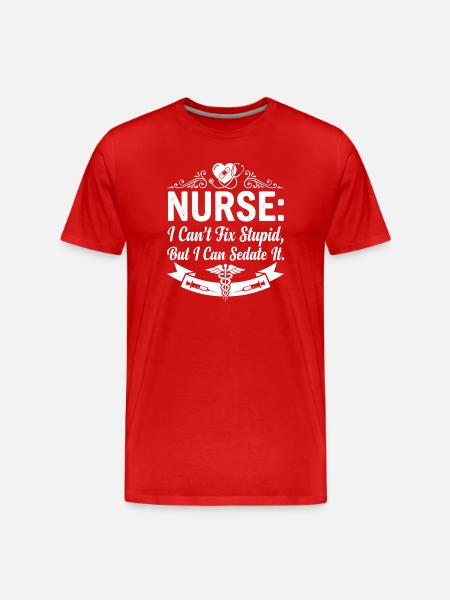 Nurse Saying Sedating - Men's Premium Organic T-Shirt - red
