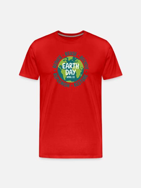 Earth Day Reuse Logo - Men's Premium Organic T-Shirt - red