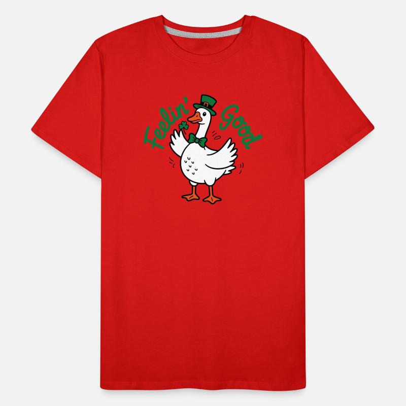 Le saut de Lucky Duck St Patrick T-shirt bio Premium Homme