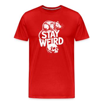 Bleib eigenwillig Ratte und Schädel - Männer Premium Bio T-Shirt - Rot - Vorne - Damien (186cm)