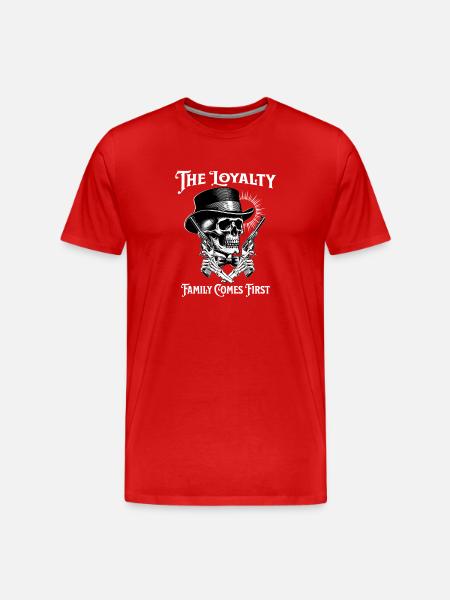 Loyal Skull: Family First - Men's Premium Organic T-Shirt - red