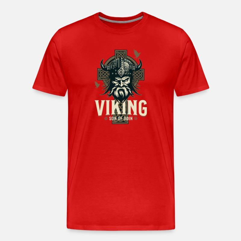 Wikinger-Sohn Odins - Männer Premium Bio T-Shirt - Rot
