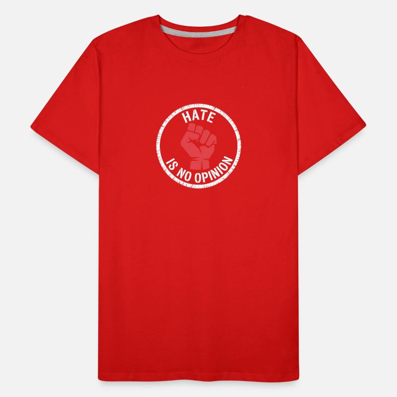 Hate is no Opinion - Antifa Merch Men's Premium Organic T-Shirt