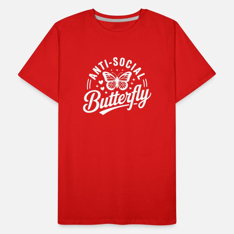 Antisoziales Schmetterlingslogo Männer Premium Bio T-Shirt