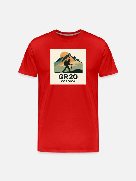 GR 20 KORSIKA - Männer Premium Bio T-Shirt - Rot