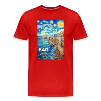 Bari, Italie - T-shirt bio Premium Homme - rouge - Devant - Damien (186cm)