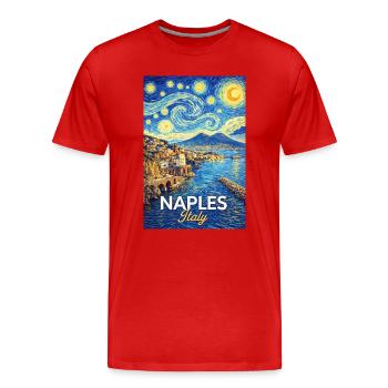 Naples, Italie - T-shirt bio Premium Homme - rouge - Devant - Damien (186cm)