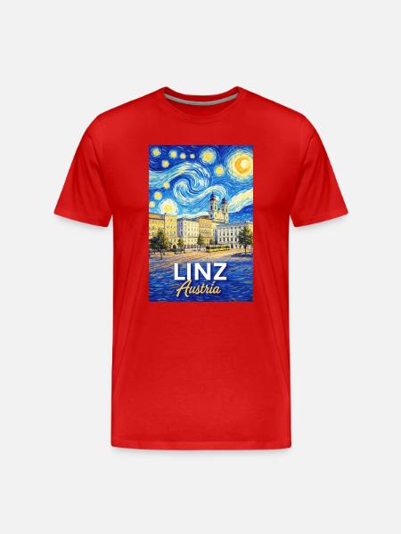 Linz, Austria - Men's Premium Organic T-Shirt - red