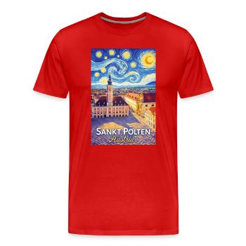 Sankt Pölten, Österreich - Männer Premium Bio T-Shirt - Rot - Vorne - Damien (186cm)