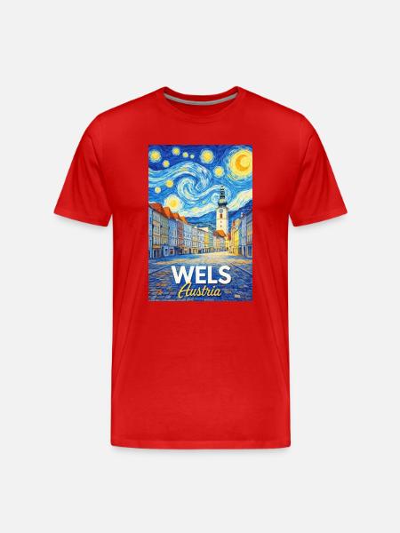 Wels, Austria - Men's Premium Organic T-Shirt - red