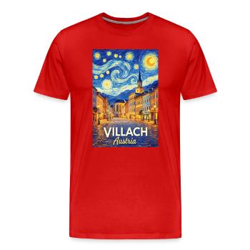 Villach, Austria - Men's Premium Organic T-Shirt - red - Front - Damien (186cm)
