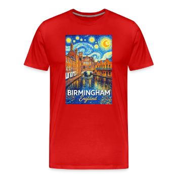 Birmingham, England - Männer Premium Bio T-Shirt - Rot - Vorne - Damien (186cm)