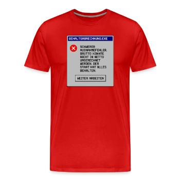 Masse salariale - T-shirt bio Premium Homme - rouge - Devant - Damien (186cm)