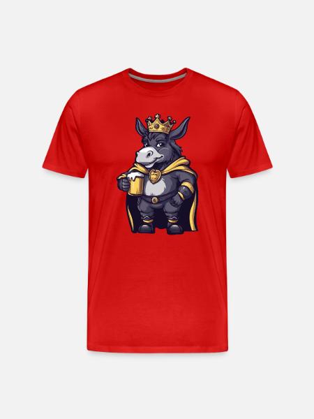 Donkey Beer King - Men's Premium Organic T-Shirt - red