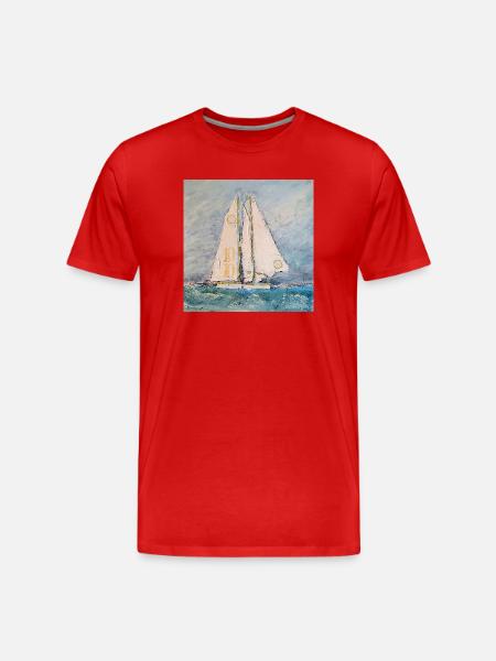 Sailboat at sea - Men's Premium Organic T-Shirt - red