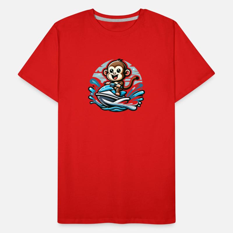Singe sur Jet Ski Aventure T-shirt bio Premium Homme