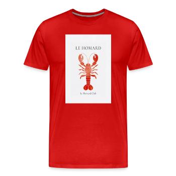 Le Homard Club reduziertes Hummer Design France - Männer Premium Bio T-Shirt - Rot - Vorne - Damien (186cm)