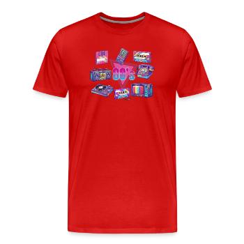 80’s Retro 1980s Music Mixtape Vibes - Men's Premium Organic T-Shirt - red - Front - Damien (186cm)