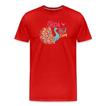 Santé oiseau Bam Carreaux de Mahjong Drôles - T-shirt bio Premium Homme - rouge - Devant - Damien (186cm)