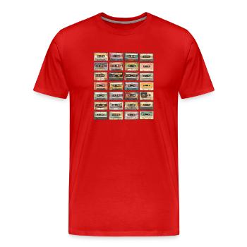 Cassette Tapes Retro 80s Music Mixtape - Men's Premium Organic T-Shirt - red - Front - Damien (186cm)