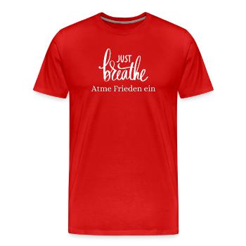 Respire en paix - T-shirt bio Premium Homme - rouge - Devant - Damien (186cm)