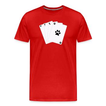 Jeu de cartes Jeu de cartes Symboles de Vie - T-shirt bio Premium Homme - rouge - Devant - Damien (186cm)