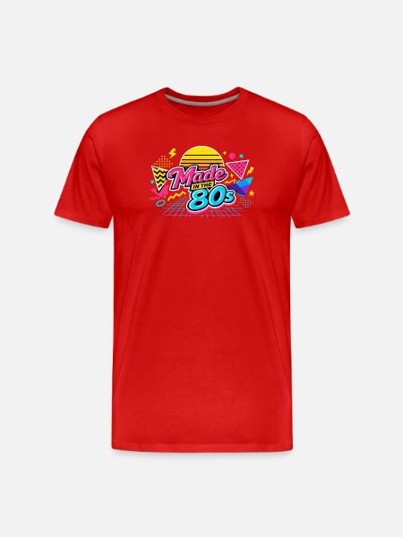 Made in the 80s Neon Retro - Men's Premium Organic T-Shirt - red