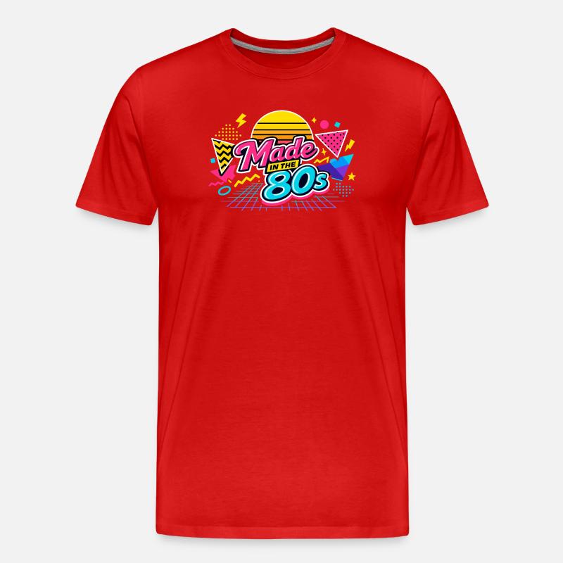 Made in the 80s Neon Retro - Männer Premium Bio T-Shirt - Rot