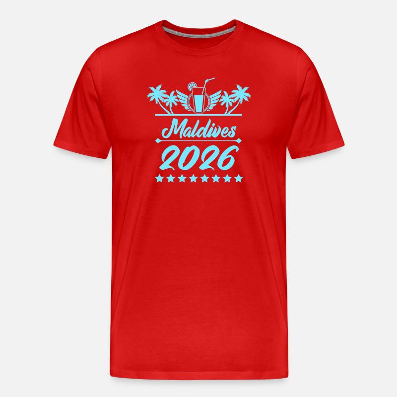 Maldives 2026 Strandtraum - Männer Premium Bio T-Shirt - Rot