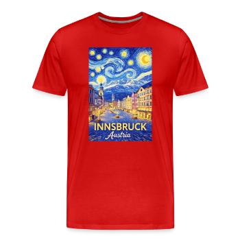 Innsbruck, Österreich - Männer Premium Bio T-Shirt - Rot - Vorne - Damien (186cm)