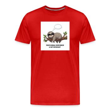 Penseur paresseux sur Tak - T-shirt bio Premium Homme - rouge - Devant - Damien (186cm)