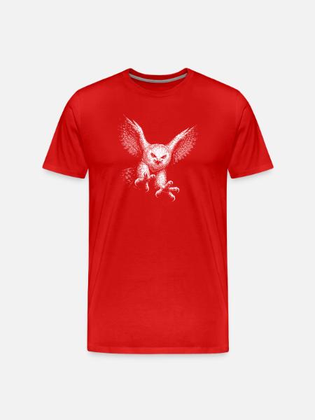 Schneeeule - Männer Premium Bio T-Shirt - Rot